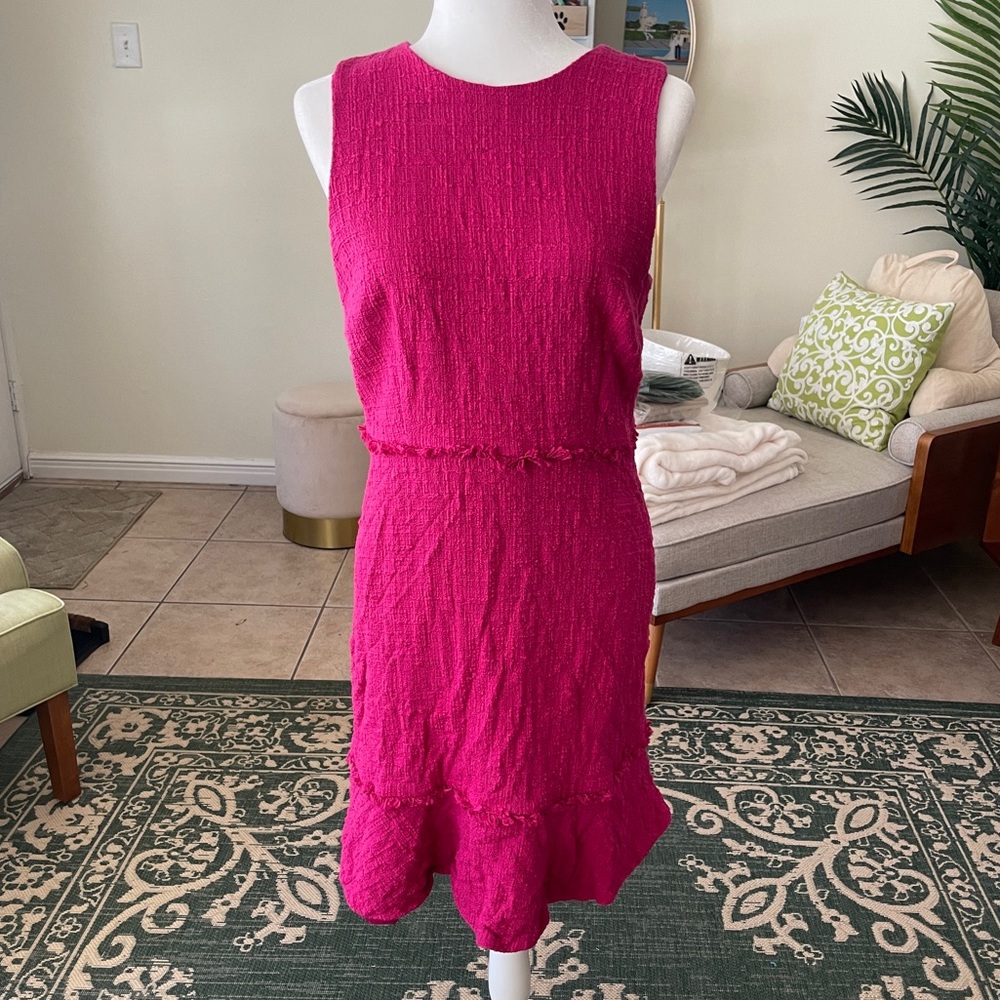 JCrew Pink Boucle Shift Dress
